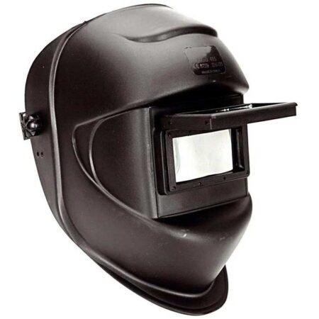 Black Head Welding Shield With Flip-Up Glass Filter Plate - Conforms to EN 169 and EN 175 - [CL-405-CPA-110-60]